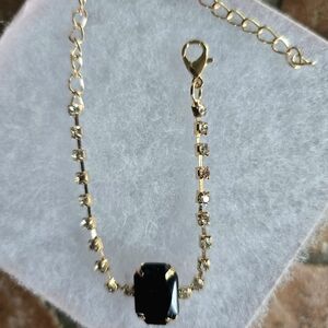 EBONY  BLACK  CZ ACCENT 1 SIZE NEW CASUALTO DRESS  TO IMPRESS FASHION BRACELET